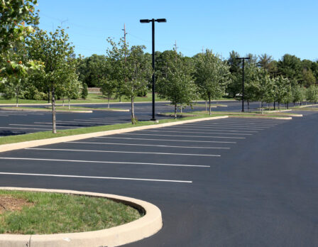 summertime empty parking lot